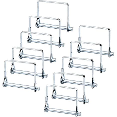 [French Days]Goupille Verrouillage Carrée, 10 Pièces Goupille Verrouillage L'arbre, Goupille Verrouillage 1/4", Goupille D'attelage, pour Remorquage de Remorque de Jardin Pelouse de Ferme (Argent)