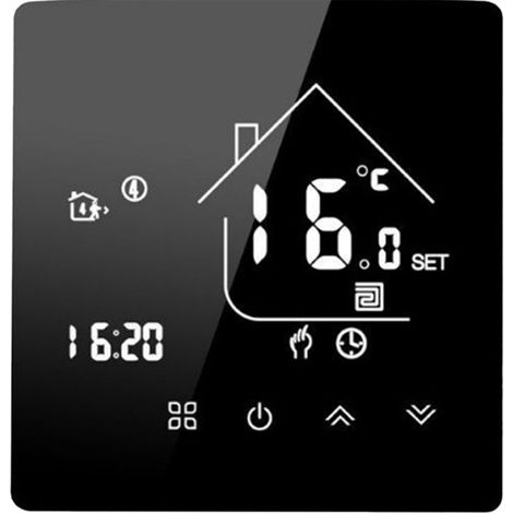 Thermostat intelligent Wi-Fi programmable pour radiateur de chauffage au sol électrique, contrôle par application et tactile, régulateur de température intérieure constante, affichage numérique LCD. (1/5)