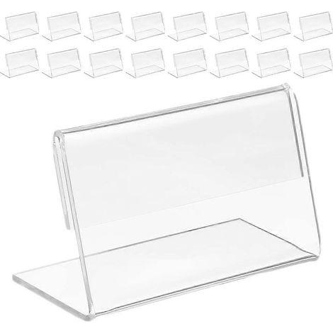 Porte-affiches en acrylique, adaptés aux présentoirs de magasin, 150 pièces par paquet, transparents en forme de L. (1/5)