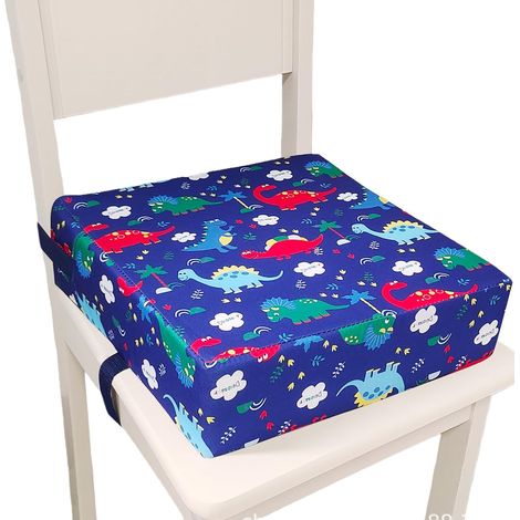 Chaise surélevée pour enfant de salle à manger avec coussin surélevé, lavable, avec 2 ceintures de sécurité, base antidérapante, pour la maison en voyage, 32 x 32 x 8 cm (dinosaure) (1/5)