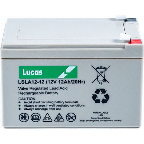 Batterie solaire 12V 12Ah LSLA1212 – Technologie VRLA AGM – Pour sondeurs sur embarcations légères – Dimensions 151x98x98mm – Lucas (1/4)