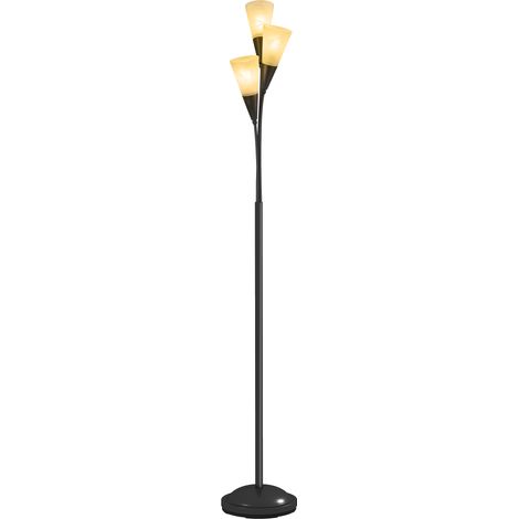 HOMCOM Modern Upright Floor Lamp with 3 Light, Steel Base for Living Room (1/5)
