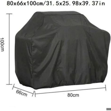 Housse pour mobilier de jardin 80x66x100cm Couverture De Barbecue Noir Couverture De Gril De Barbecue Extérieure Bâche De Bâche De