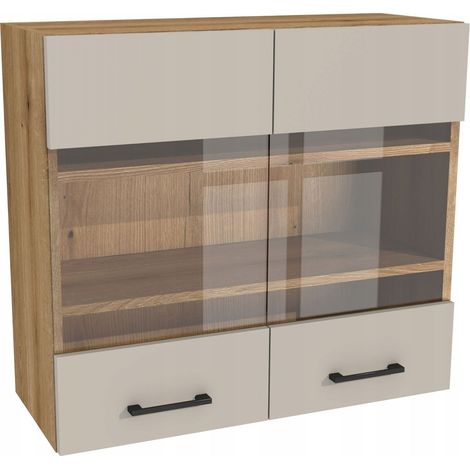 Vitrina superior para mueble de cocina 80/72 cuerpo Capri Oak Evoke frontal Kashmir Ma (1/3)