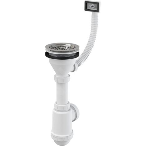 Alca - Siphon d'évier, avec trop-plein flexible, en plastique A447-DN50/40