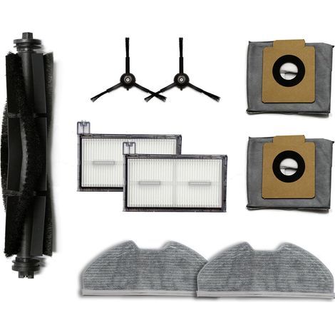 Kompatibel mit der Eufy X8 Pro Serie, kompatibel mit dem Eufy Clean X8 Pro Saugroboter (9-teiliges Set: rotierende Bürste, Bürste, Filter, Staubbeutel, Wischmopp) - Ersatzteile für Saugroboter