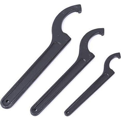1x Adjustable hook wrench 28-32mm, pin wrench, universal tri-hook wrench, for fixing or removing round nuts and water meter covers on machine tools (1/4)