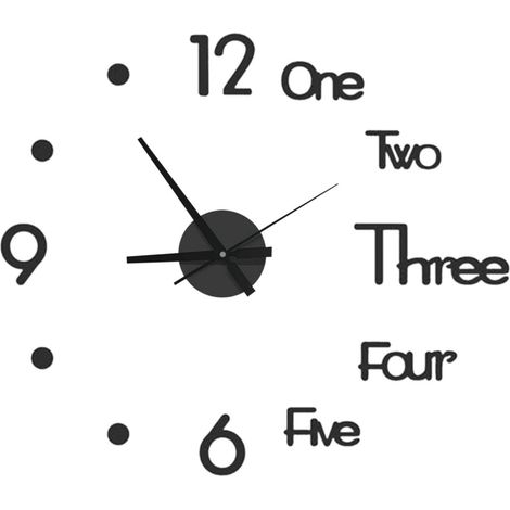 Horloge Murale - 50 cm - Mécanisme Quartz - Cadran Circulaire avec Miroir Acrylique - Pour Salle De Séjour Bureau Décoration Intérieure - Kit Complet ×1 (1/5)