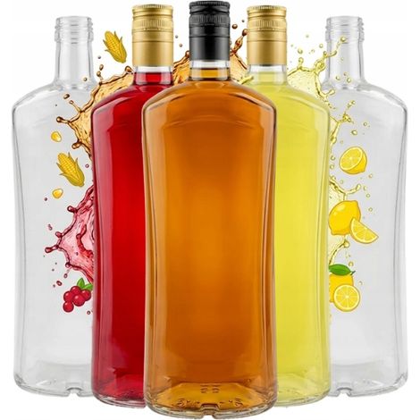 5x DIVA Flasche 1000ml Glasflaschen für Moonshine Likör Wodka Hochzeit 1L 5 Stück (1/5)