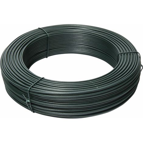 Werka Pro – Fil de fer plastifié Ø3,0 mm – Acier galvanisé – Longueur 100m pour clôtures – Résistant à la corrosion et flexible