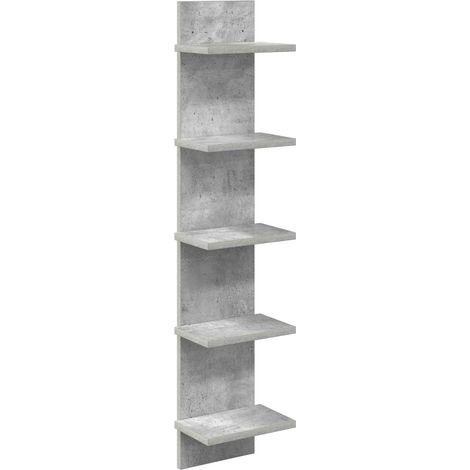 Maison Exclusive - Wandregal Betongrau 22 x 15 x 100 cm Holzwerks (1/5)