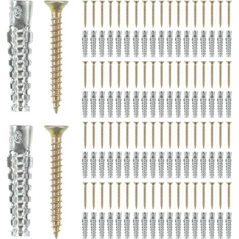 Unomor Lot de 50 chevilles et vis autoperceuses métalliques (1/5)