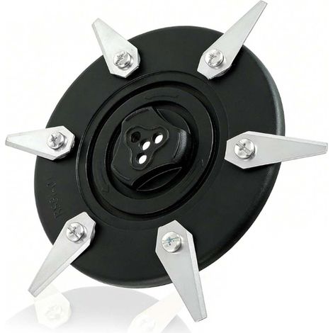 (mise à niveau) Disque de coupe+ 6 lames en acier inoxydable compatibles avec les tondeuses robotisées Bosch Indego XS300 S350 S400 S500 M700 S+350 S+400 S+500 M+700 (noir) (1/4)