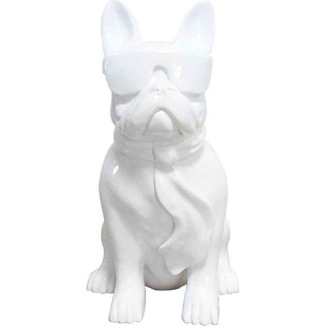 Sculpture Design Chien "Dude" 37cm Blanc (1/5)