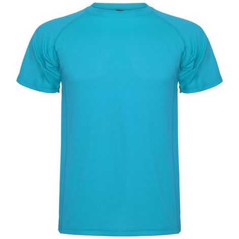 Camiseta técnica de manga corta ranglán de escote redondeado MONTECARLO M Turquesa