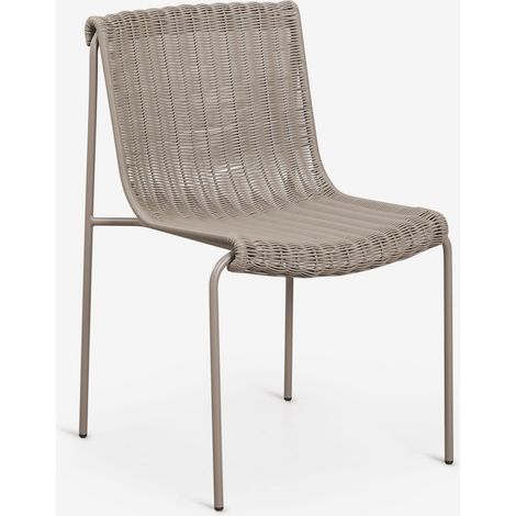 SKLUM Pack mit 2 Gartenstühlen aus synthetischem Rattan und Stahl Revia Moka Braun                                  