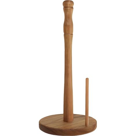 Porte-rouleau de cuisine en bois d'acacia avec deux barres (1/5)