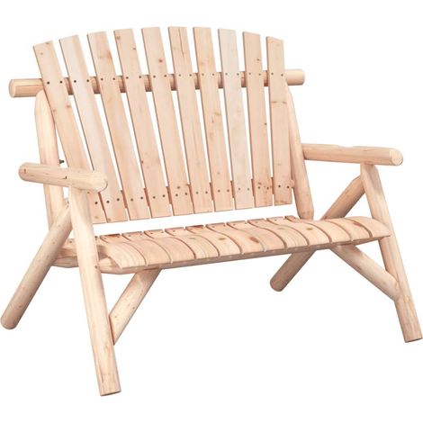 Banc de jardin 2 places style Adirondack en bois massif d'épicéa 119 x 85 x 98 cm (1/5)