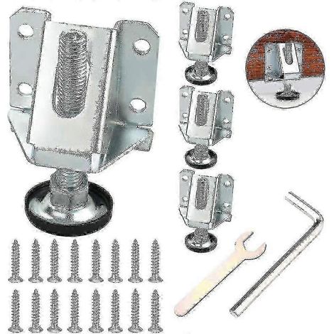 Ensemble de 4 pieds réglables 26-27, pieds de nivellement robustes pour meubles, pieds filetés, compatibles avec Walkbee A (1/5)