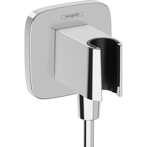 Support pommeau de douche avec raccordement HANSGROHE Fixfit Q chromé (1/5)