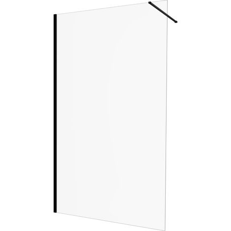 KINEDO - Paroi Douche Solo Design - Verre de 6 mm + Profilé Aluminium - Traitée Anti-Calcaire - Fabriquée en France - L.120 cm x H.200 cm - verre transparent + Profilé Noir Mat (1/5)