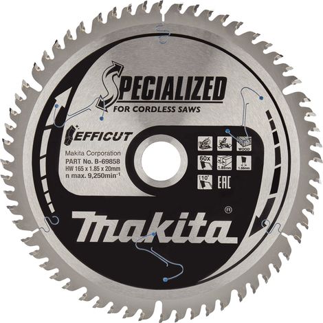 Lame de scie Makita Efficut 165x1 85x20 mm Z60 10°