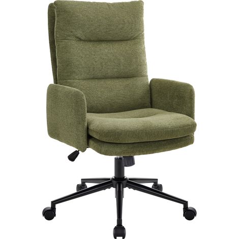 IWMH Chaise de Bureau, Fauteuil de Bureau à Roulettes Réglable en Hauteur, Chaise de Coiffeuse avec roulettes et Accoudoirs - Vert