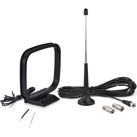 Antenne Radio FM Dab et Boucle AM Intérieure Télescopique pour Sony Denon Pioneer Onkyo Radio Numérique FM HD Amplifiee Stéréo Bluetooth Tuner Chaine HiFi (1/5)