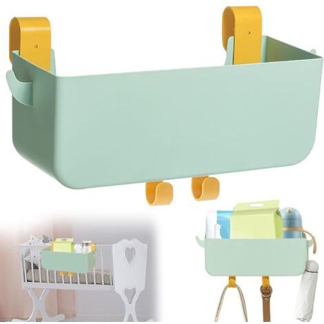 QORVA-Organisateur de table à langer pour bébé - Commode à langer - Organisateur de table à langer à suspendre - Accessoire multifonction - Vert