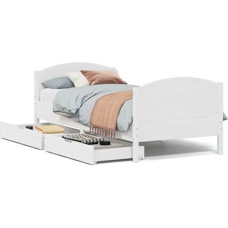 Maison Exclusive - Massivholzbett ohne Matratze Weiß 90x200 cm Ki