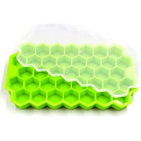 Bac à glaçons avec couvercle, moules en silicone souple, glaçons en forme de losange pour boissons et desserts, faciles à démouler. - AquaForge (1/5)