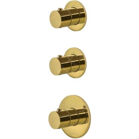 Paffoni Modular Box - Mitigeur thermostatique encastré, pour 2 sorties, doré MDE018HG (1/5)