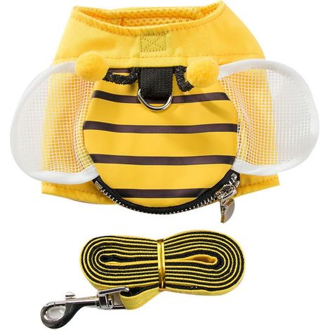 Filiyano – sac à ailes pour – Gilet abeille jaune mignon avec sangle de poitrine, ceinture de traction et sac à ailes pour chiens et chats de petite (1/5)