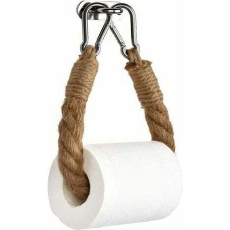 PortePapier Toilette, PorteServiette en Corde de Chanvre pour Salle de Bain et Cuisine PortePapier Salle de Bain Support (1/5)