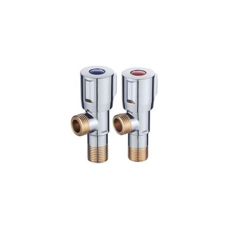 Grifo triangular de cobre para calentadores de agua fría y caliente, 1 entrada, 2 salidas, grifo de suministro de agua doméstica de 4 vías.