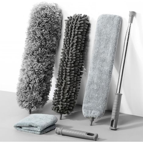 Waschbarer télescopique Staubwedel jusqu'à 245cm avec Biegbarer microfibre (1/5)