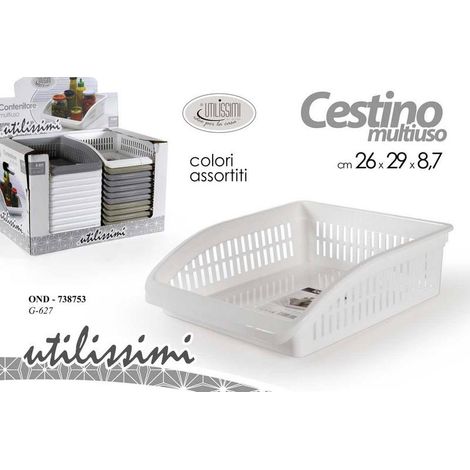 Contenitore organizzatore multiuso forato 26 x 29 x 9 cm 3 Colori