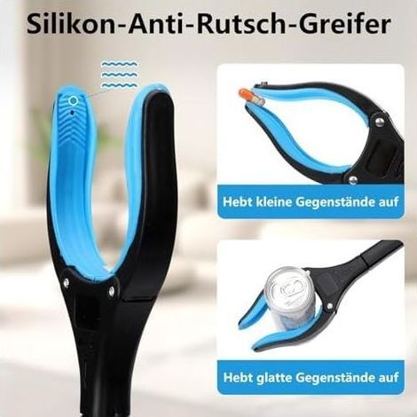 Lot de 2 pinces préhension pour personnes âgées, 83 cm, avec pointes magnétiques et tête rotative à 360°, pince ergonomique griffe antidérapante, - (1/5)