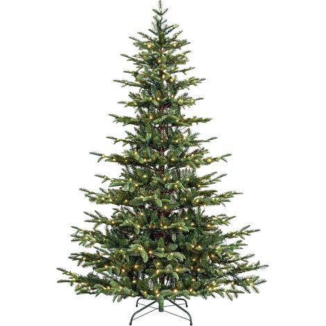 Sapin de Noël 152,4 cm pré-éclairé 300 LED, montage rapide, support métallique inclus