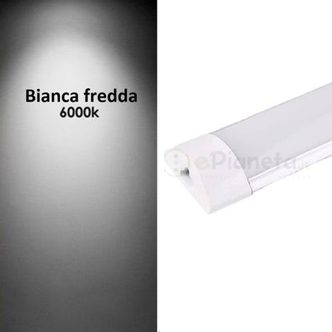 Plafoniera led 30w 60cm collegabile in serie barra prolungabile lineare sottopensile rettangolare luce bianco naturale Bianco freddo
