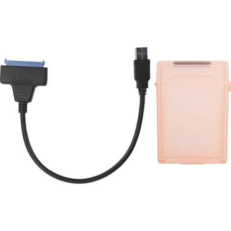 Câble Adaptateur Disque Dur Sata Usb 3.0 Boîtier Protection 2.5 Pouces Rouge (1/5)