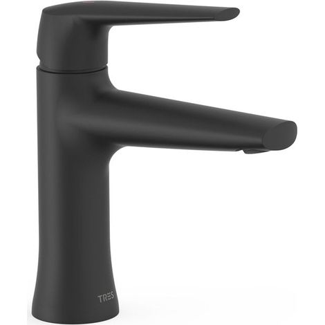 TRES 28110301NM FUJI Grifo Monomando Lavabo Color Negro Mate - ref: 28110301NM