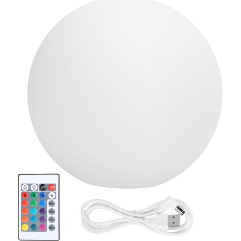 LED 16 couleurs télécommande veilleuse USB charge lampe sphérique étanche (20 cm) (1/5)