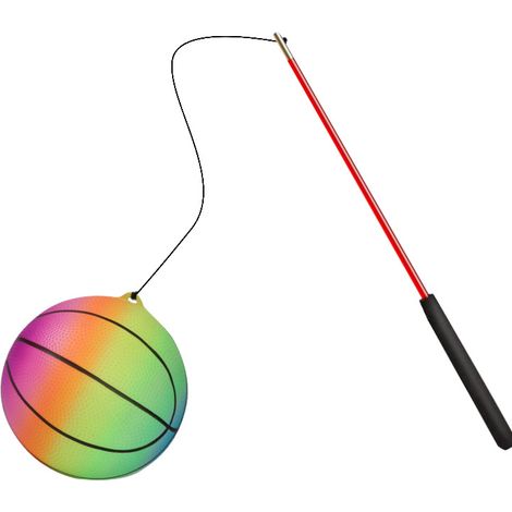 ballon de fitness, ballon de swing, ballon de basket arc-en-ciel de 15 cm en PVC gonflable pour danse carrée (1/4)
