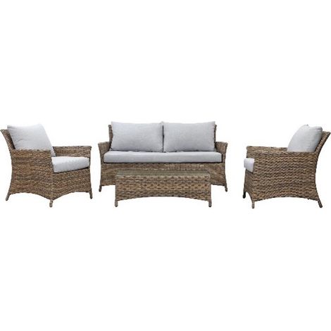 Gartenmöbelset 4-teilig 160x79x80 cm mit Sofa, 2 Sesseln und Tisch