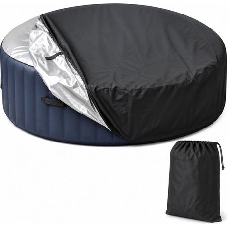 Bâche de protection pour piscine et spa 215 x 70 cm, tissu Oxford, pliable, imperméable et résistante aux UV, protection anti-poussière, noir (1/5)