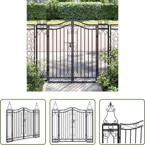 Fer forgé - Portail de jardin noir 121x8x120 cm fer forgé (1/5)