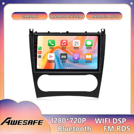 AWESAFE Autoradio Android 13 2GB+32GB per Mercedes-Benz Classe C W203 (2005-2009) 9'' Schermo Touch con CarPlay GPS Bluetooth Android Auto (1/5)