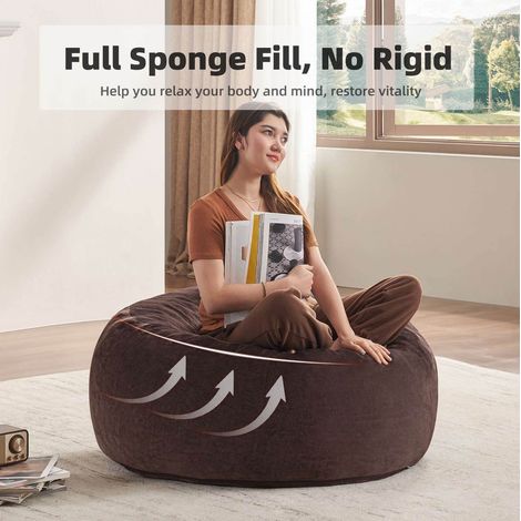 Fauteuil poire 3FT souple et confortable pour adulte, idéal pour salon, chambre ou balcon (1/5)