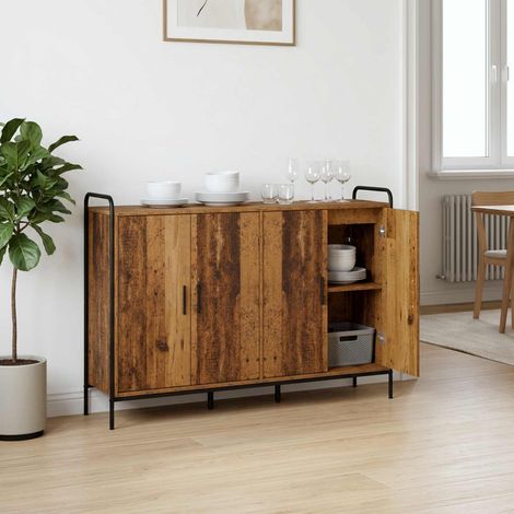 vidaXL Aparador Madera envejecida 97 x 33 x 81 cm Madera de ingeniería (1/5)